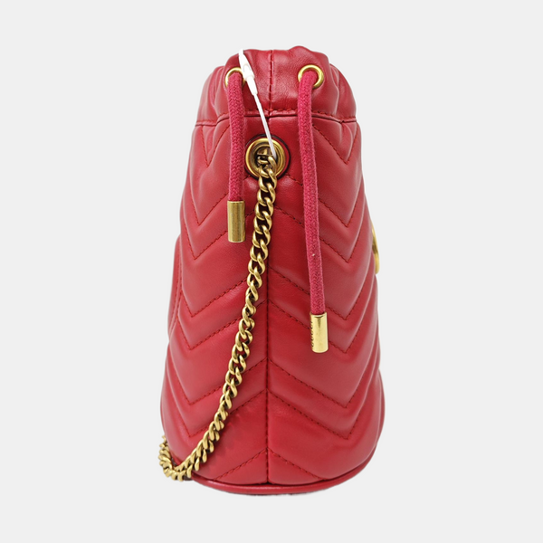GG Marmont Mini Quilted Calfskin Red