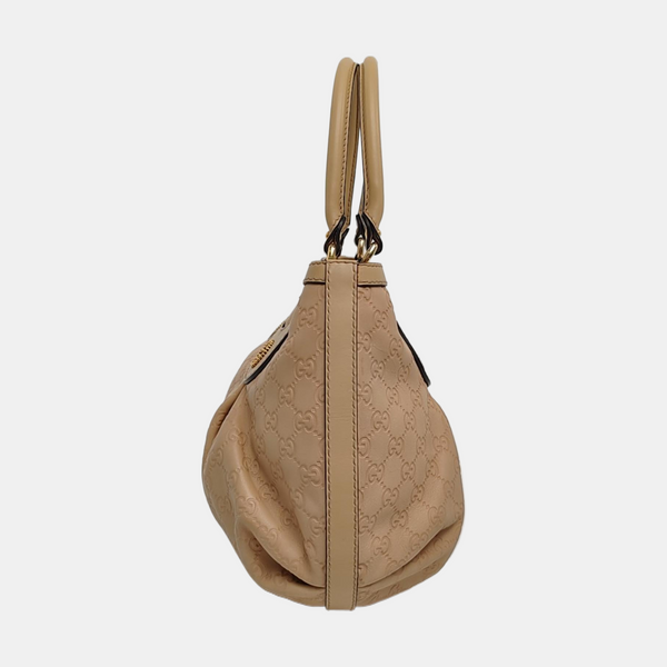 Sukey Monogram Calfskin Beige