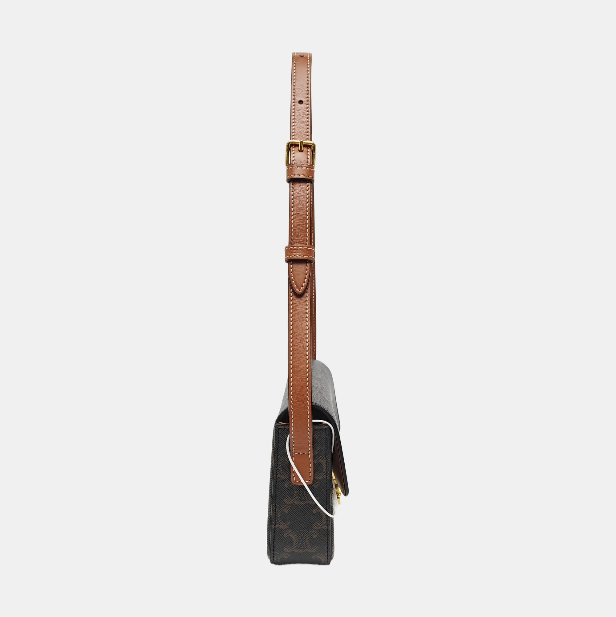 TRIOMPHE Small Coated Canvas Brown