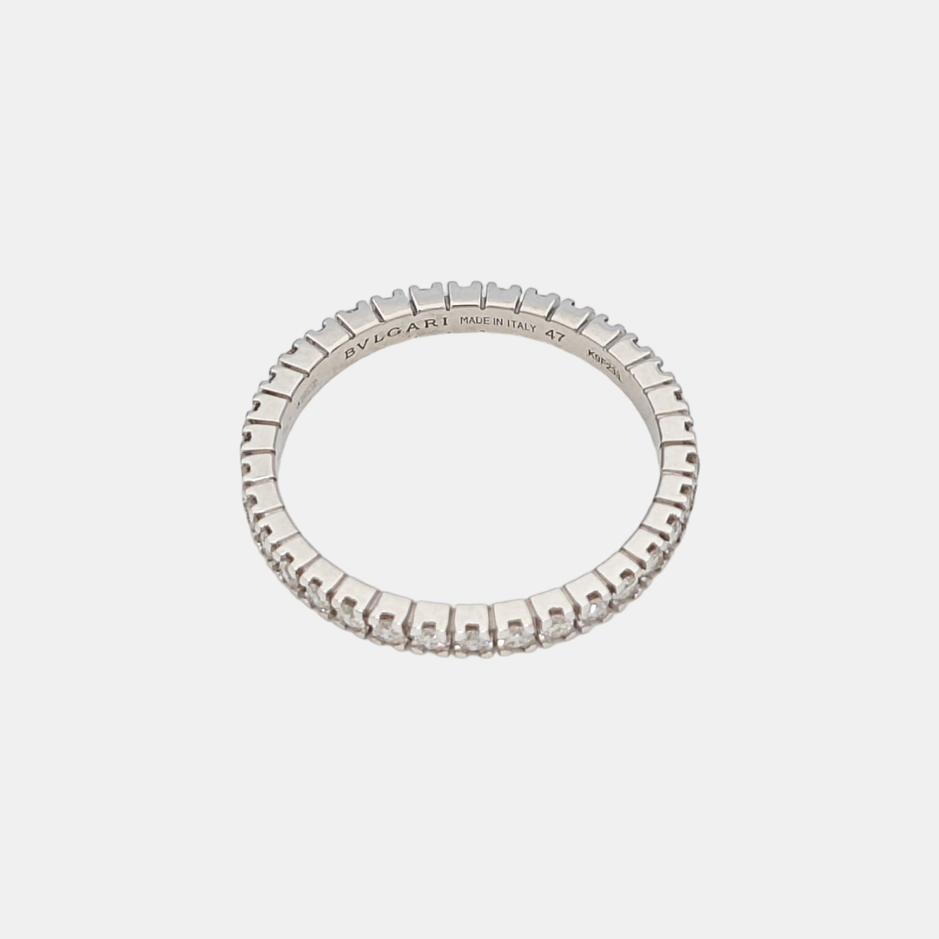 Eternity Bands 18k White Gold Silver Ring EU 47