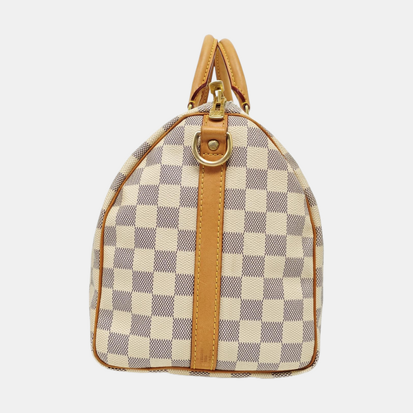 SPEEDY 30 Damier Azur Coated Canvas White
