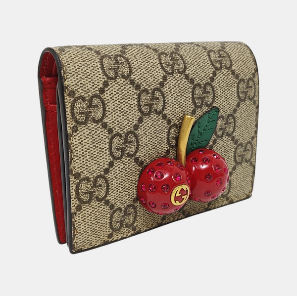 GG Supreme Monogram Coated Canvas Gray Wallet