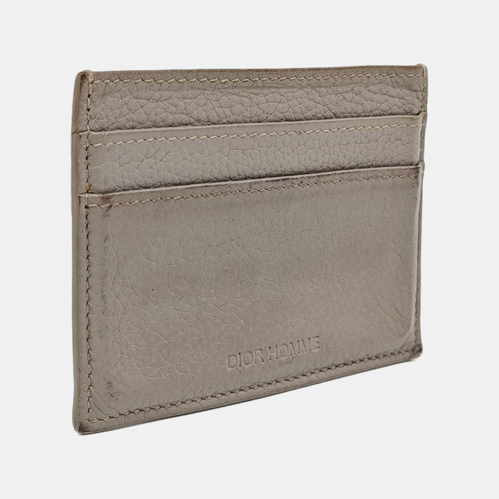 Leather Card Holder Gray