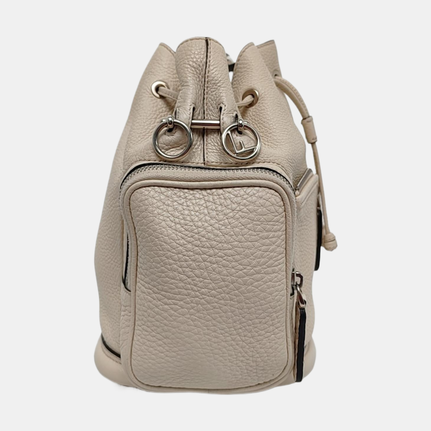 Authenticated pre-owned  Mon Tresor Calfskin Beige - Bucket Bag at Looply