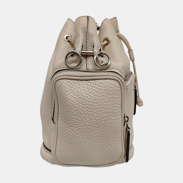 Authenticated pre-owned  Mon Tresor Calfskin Beige - Bucket Bag at Looply