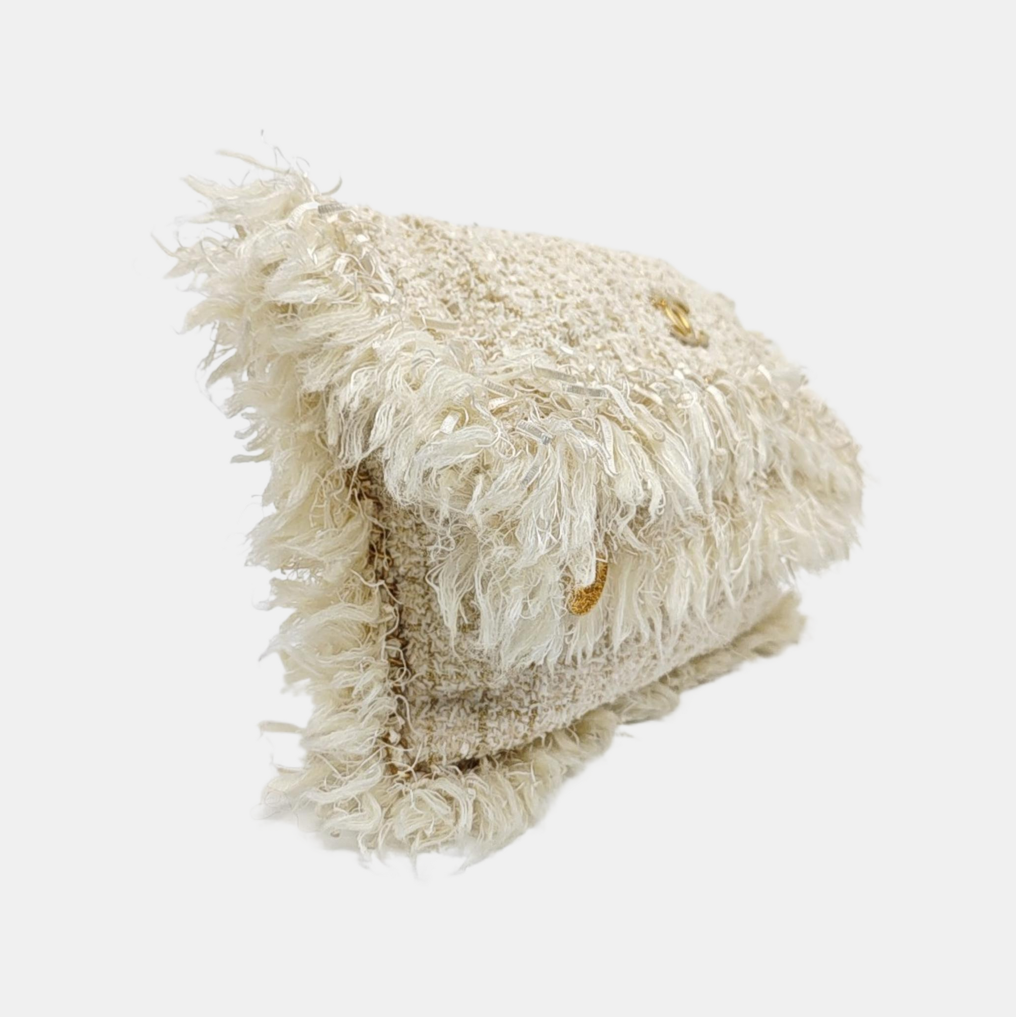Quilted Wool Clutch White