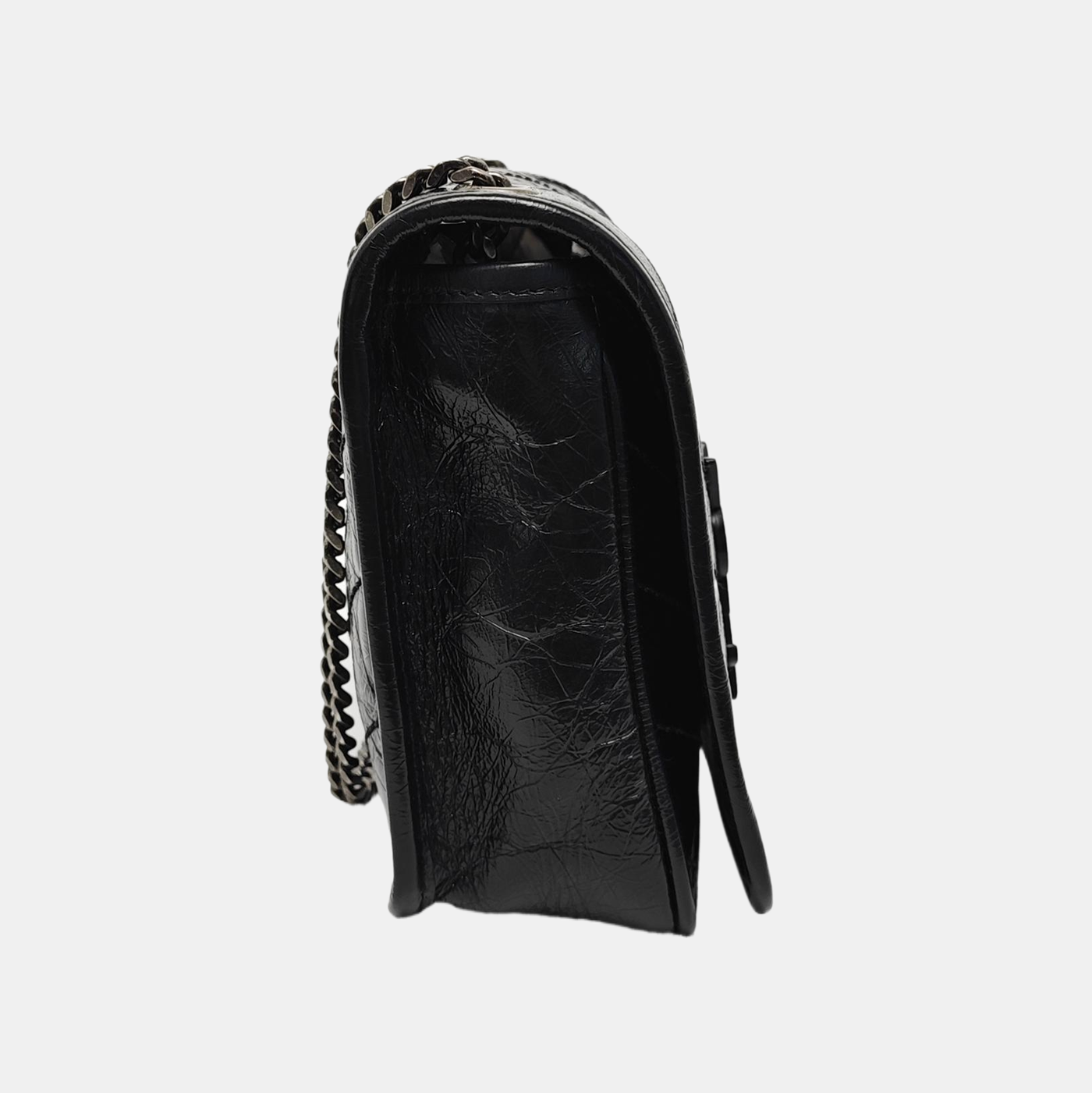 NIKI Mini Chevron, Quilted Calfskin Black