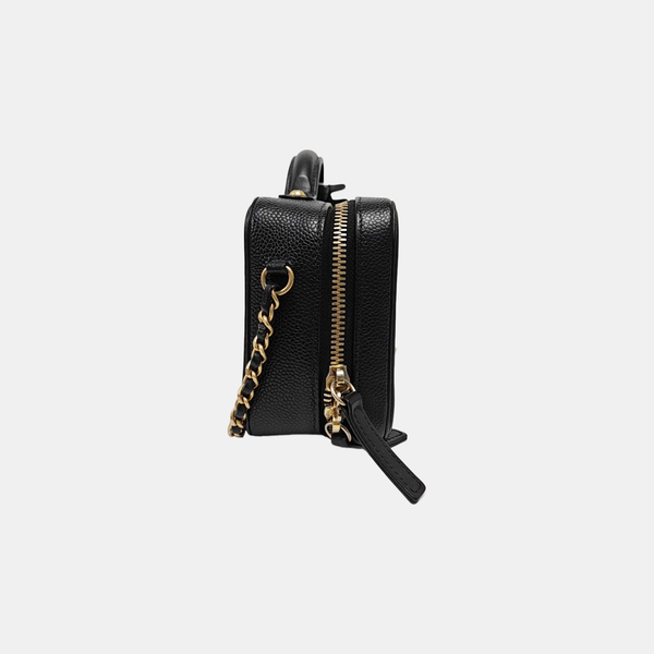 FILIGREE Small Quilted Grained Calfskin Black