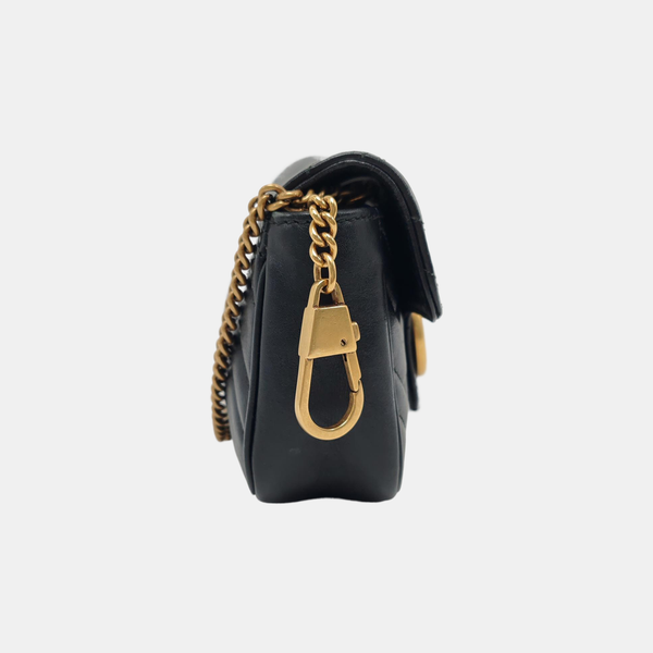 GG Marmont Mini Quilted Calfskin Black