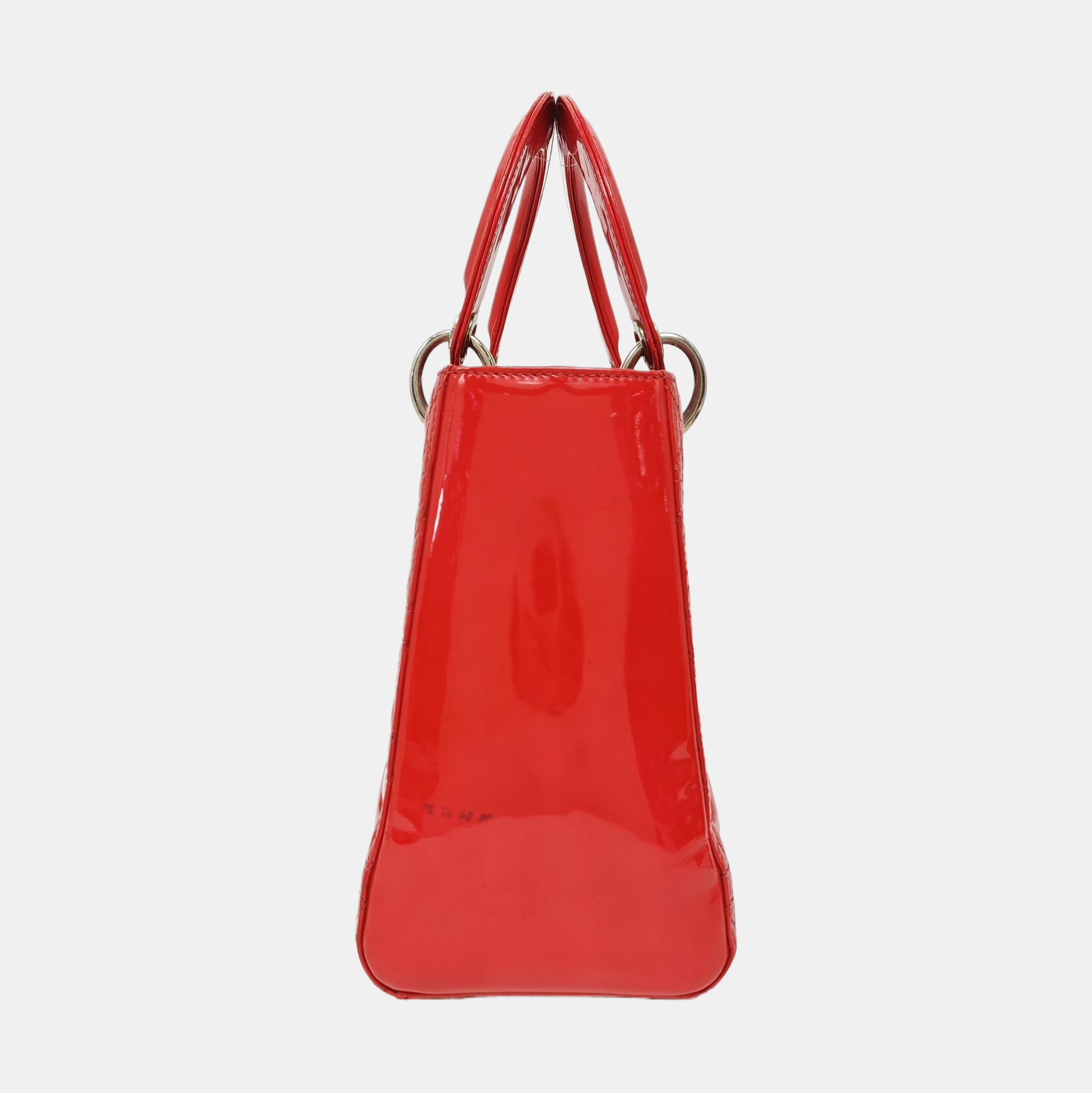 Lady Dior Medium Cannage Patent Leather Red