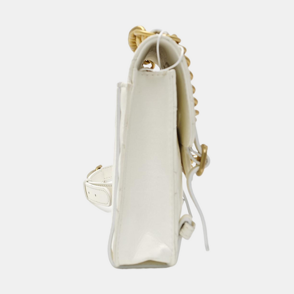 Quilted Calfskin Shoulder Bag Mini White