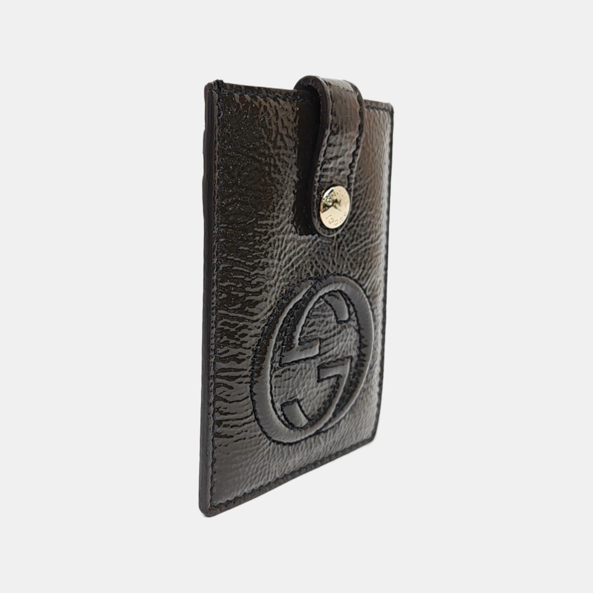 Patent Leather Card Holder Green