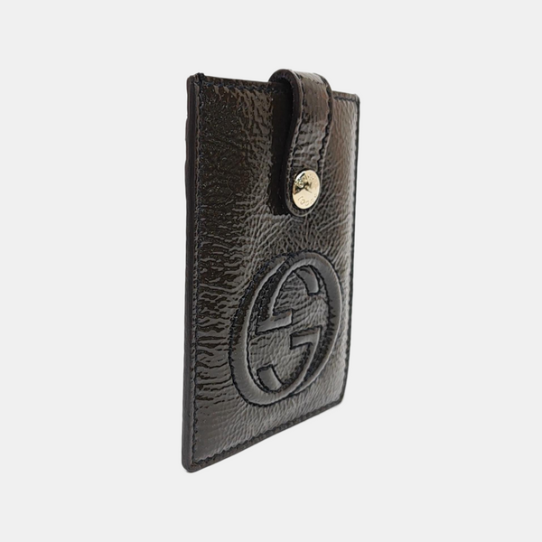 Patent Leather Card Holder Green