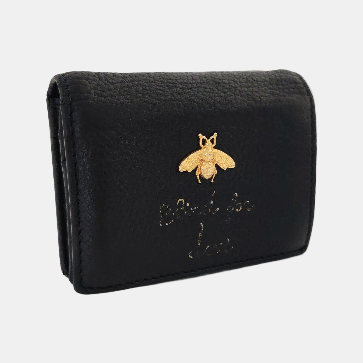 Animalier Calfskin Black Wallet