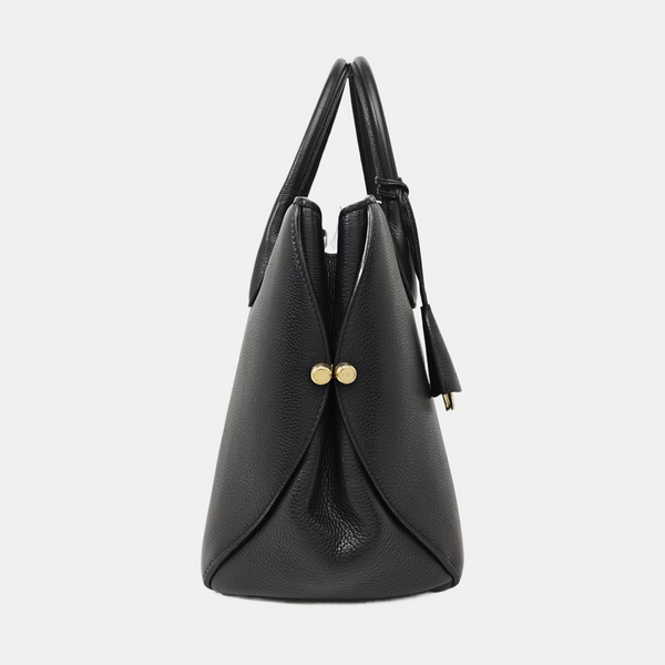 Calfskin Top Handle Bag Black