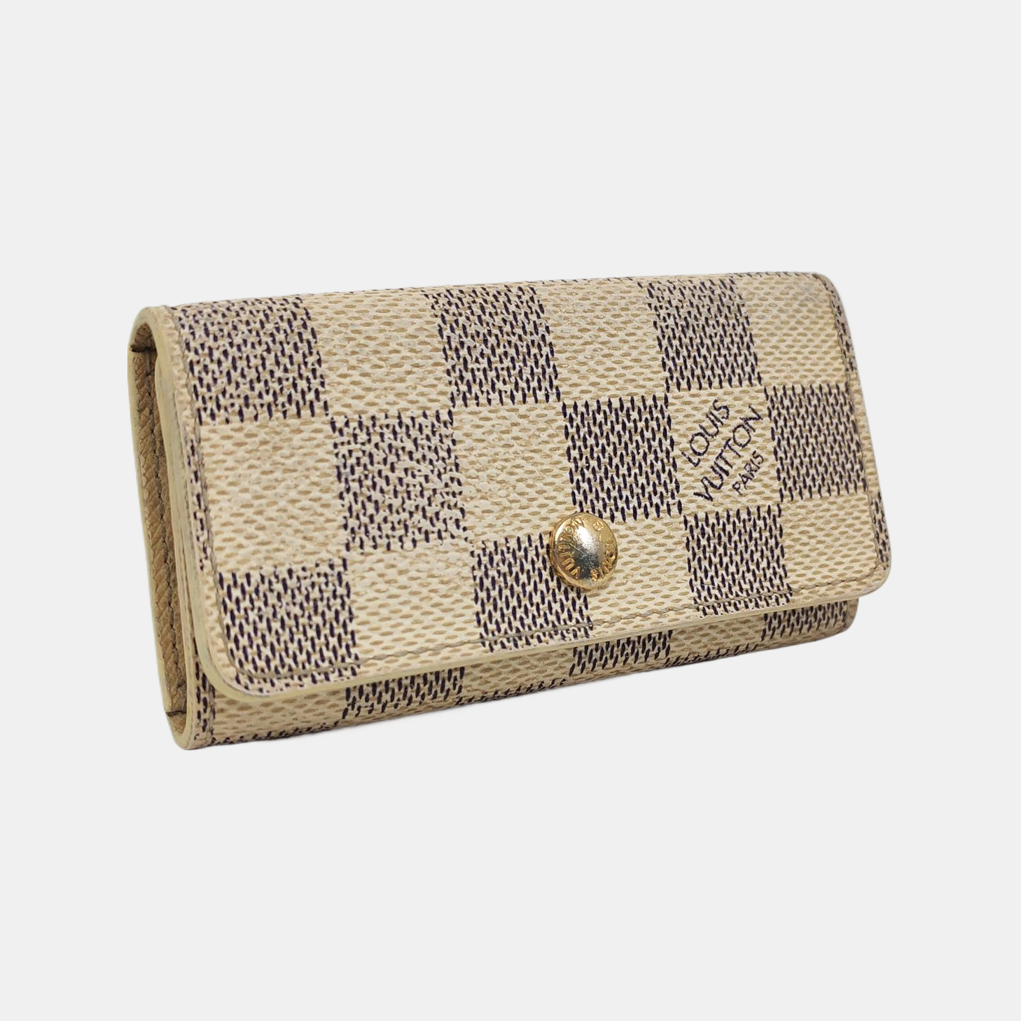 Damier Azur Coated Canvas Key Pouch White