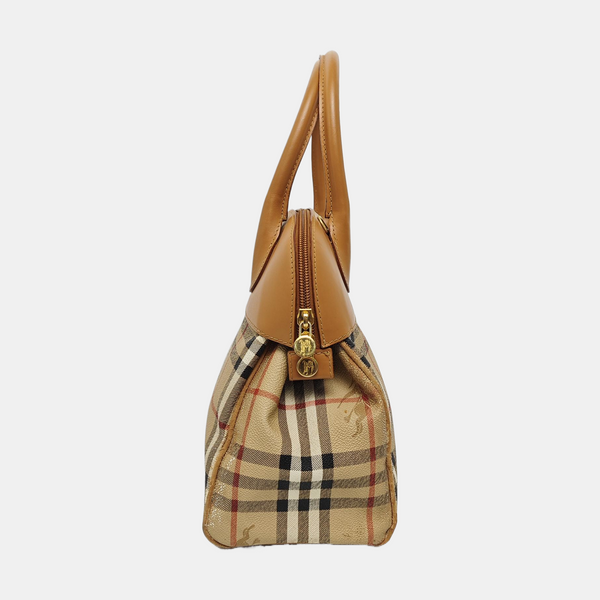 Coated Canvas Shoulder Bag Beige