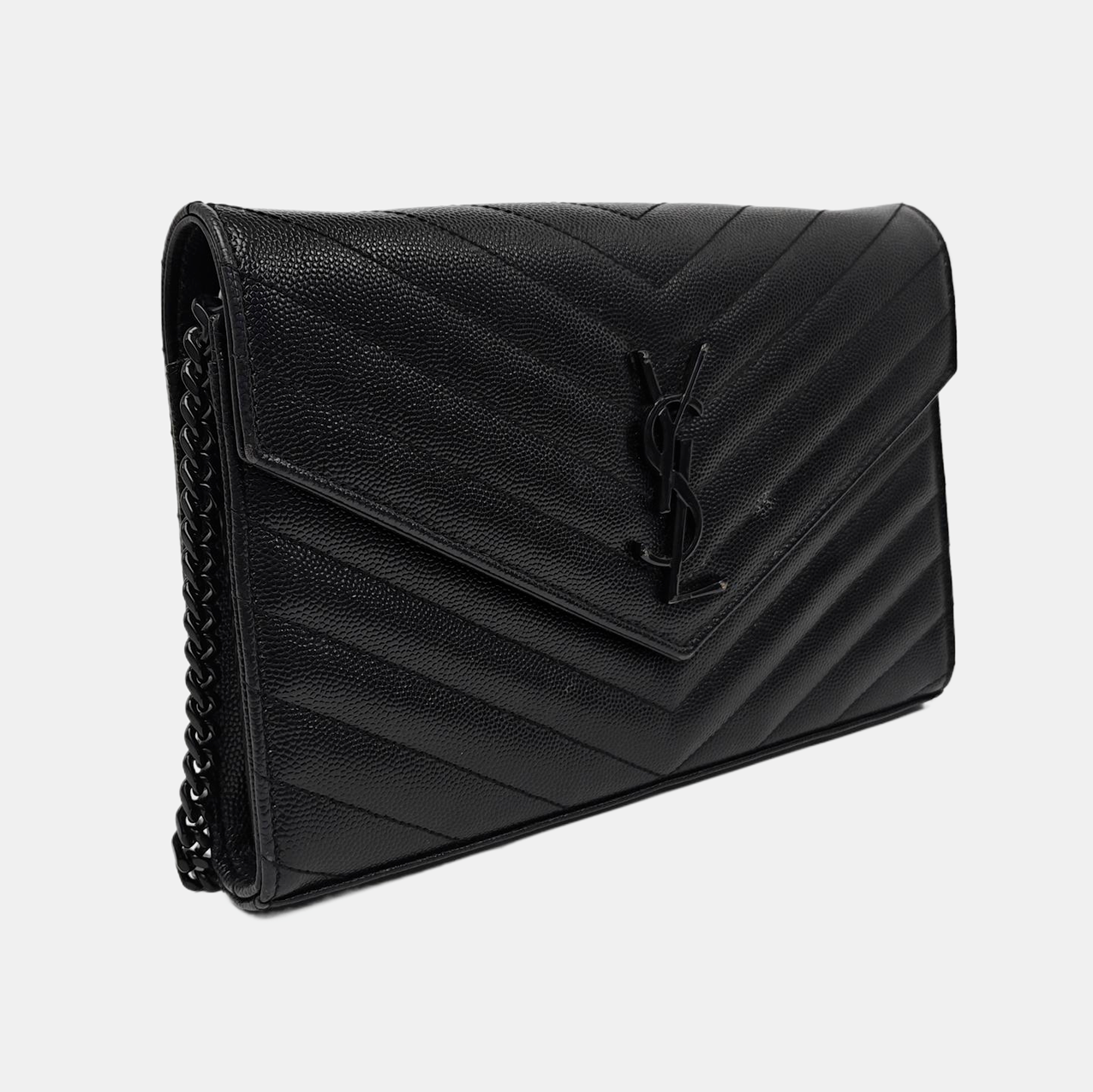 MONOGRAM Medium Chevron Calfskin Black