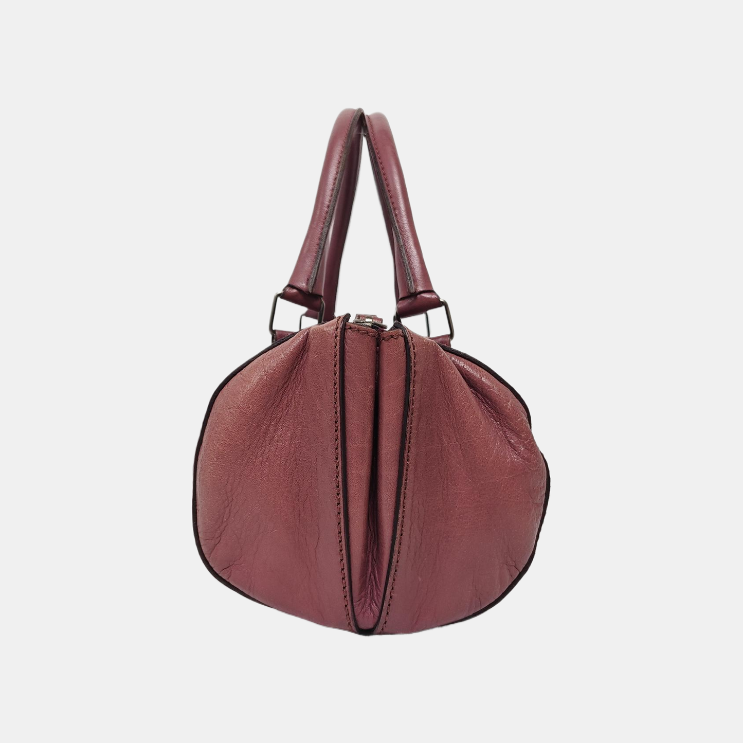 Lambskin Top Handle Bag Purple