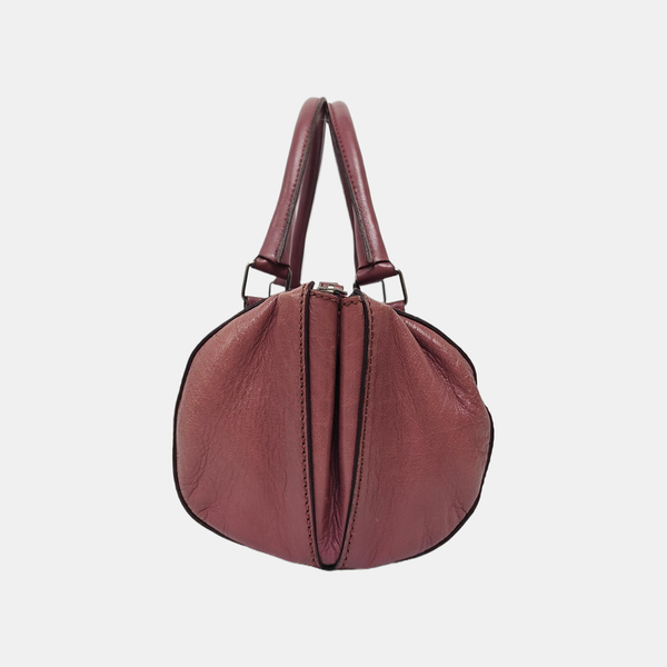 Lambskin Top Handle Bag Purple