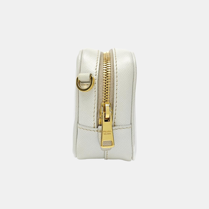 Saffiano Calfskin Shoulder Bag White