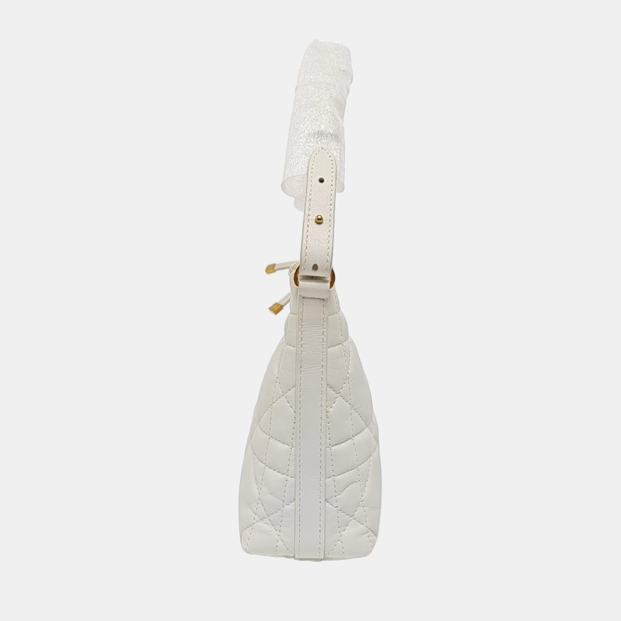 Miss Caro Mini Cannage Lambskin White