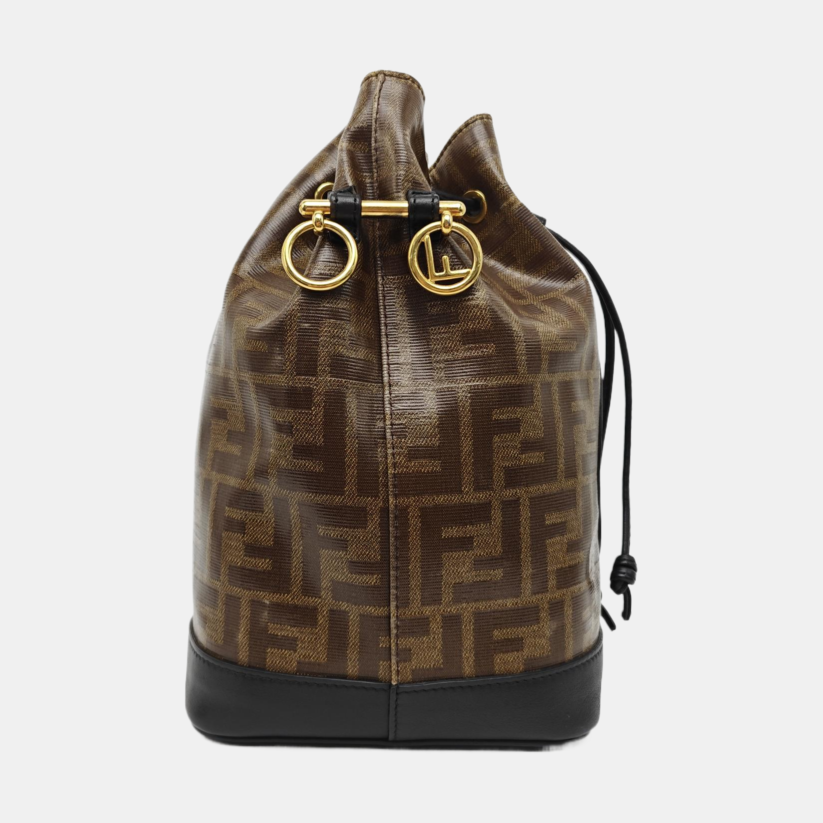 Mon Tresor Small Coated Canvas Brown