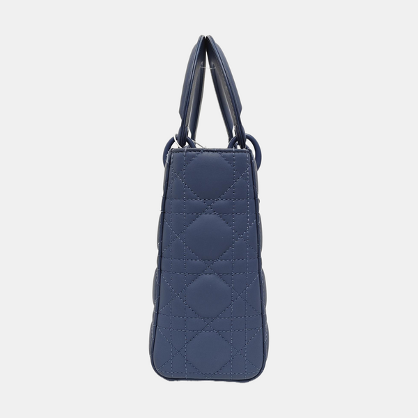 Lady Dior Small Cannage Lambskin Blue