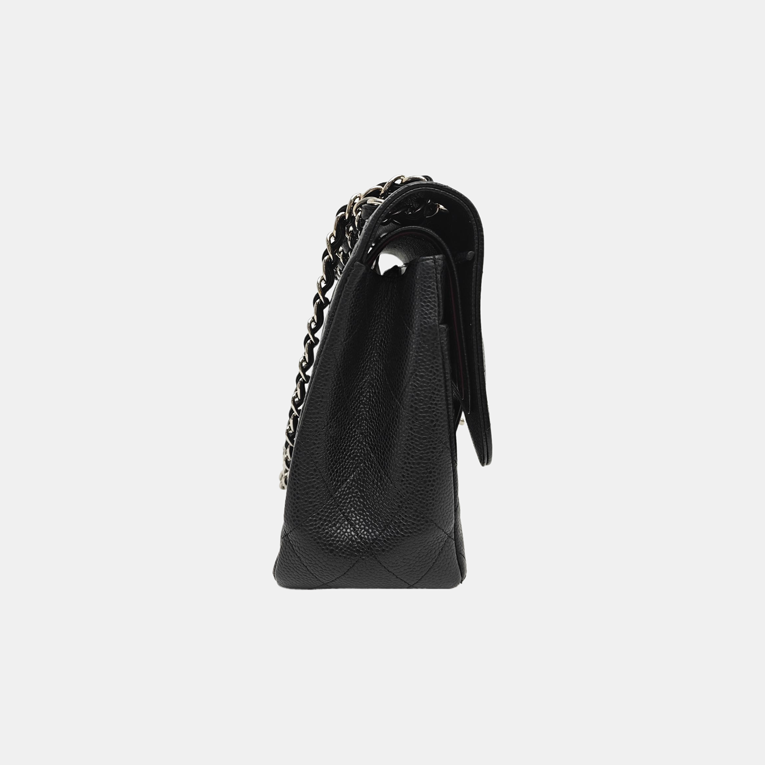 CLASSIC FLAP Jumbo Quilted Grained Calfskin Black