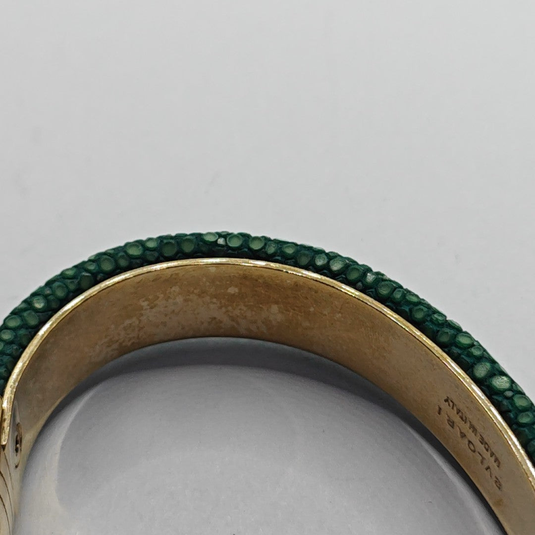 SERPENTI Brass Green Bangle