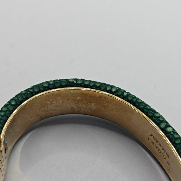 SERPENTI Brass Green Bangle