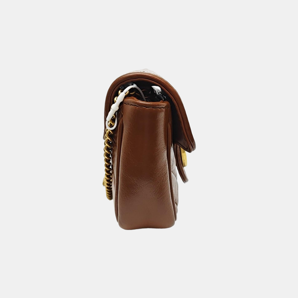 GG Marmont Mini Quilted Calfskin Brown