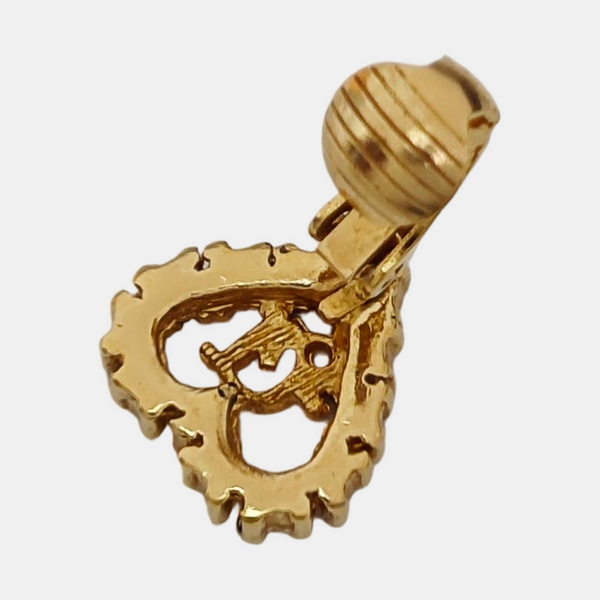 Dior Oblique Metal Gold Clip On Earrings