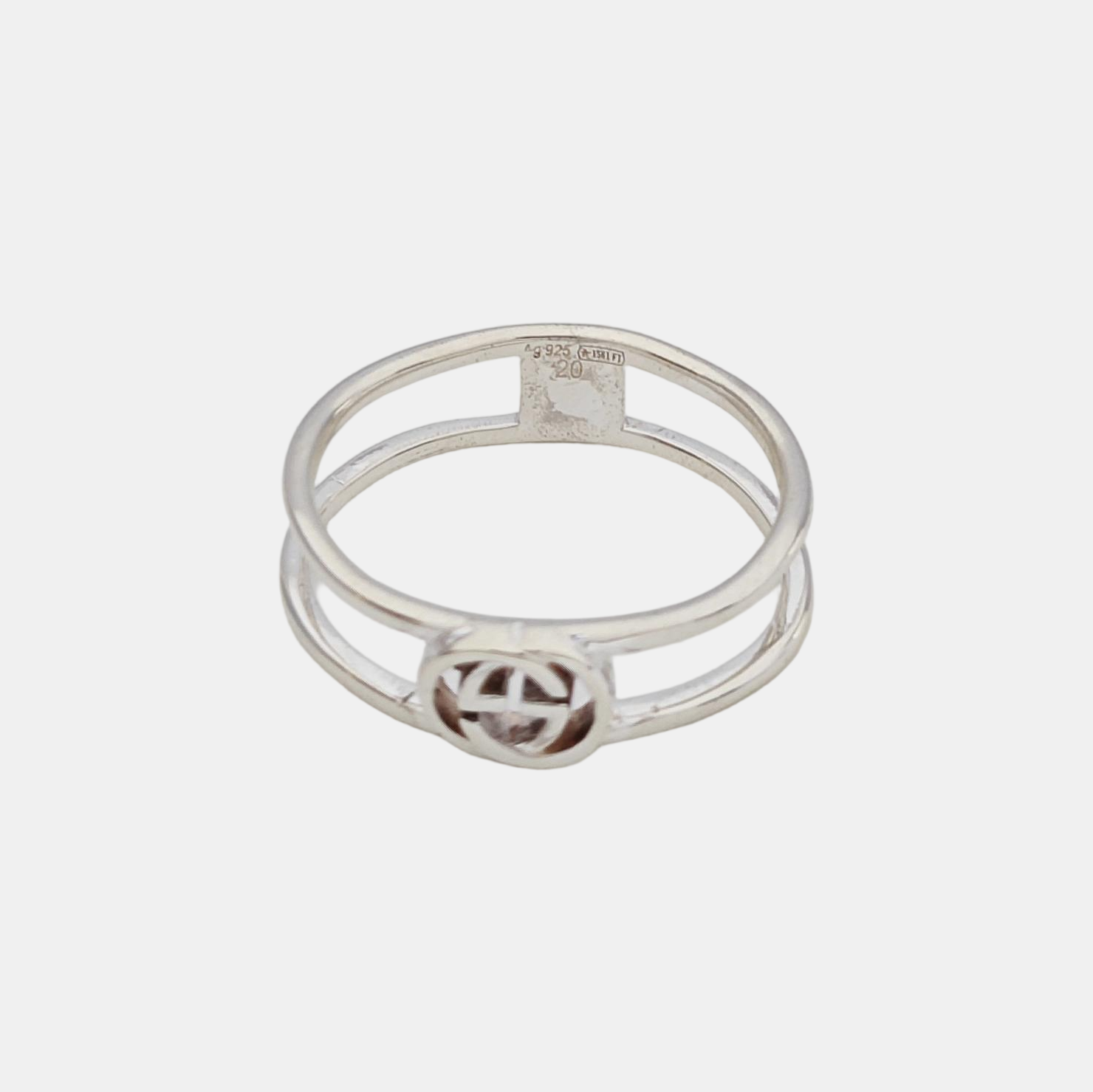 Interlocking G 925 Sterling Silver Ring EU 59