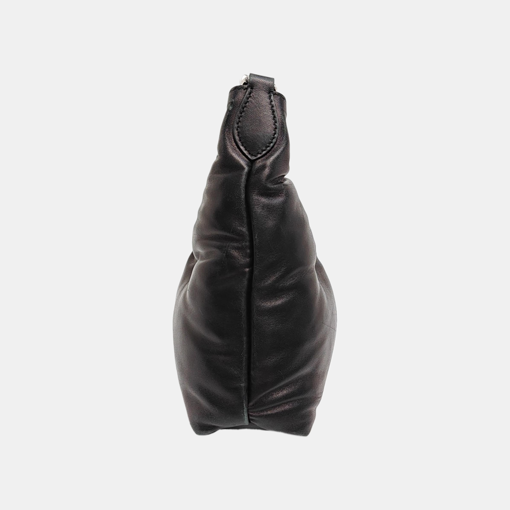 Quilted Leather Shoulder Bag Black