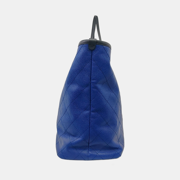 Quilted Grained Calfskin Blue