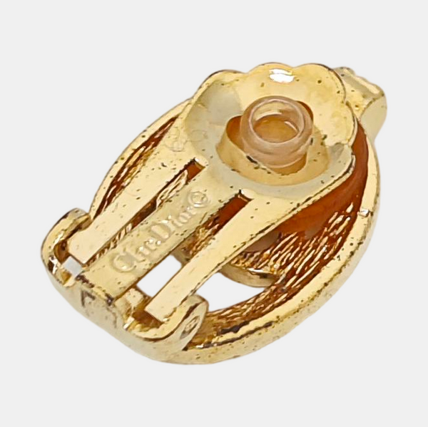 Petit CD Metal Gold Clip On Earrings