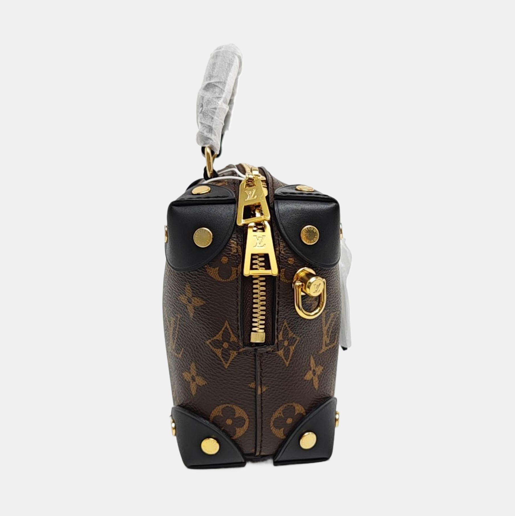 PETITE MALLE Monogram Coated Canvas Brown