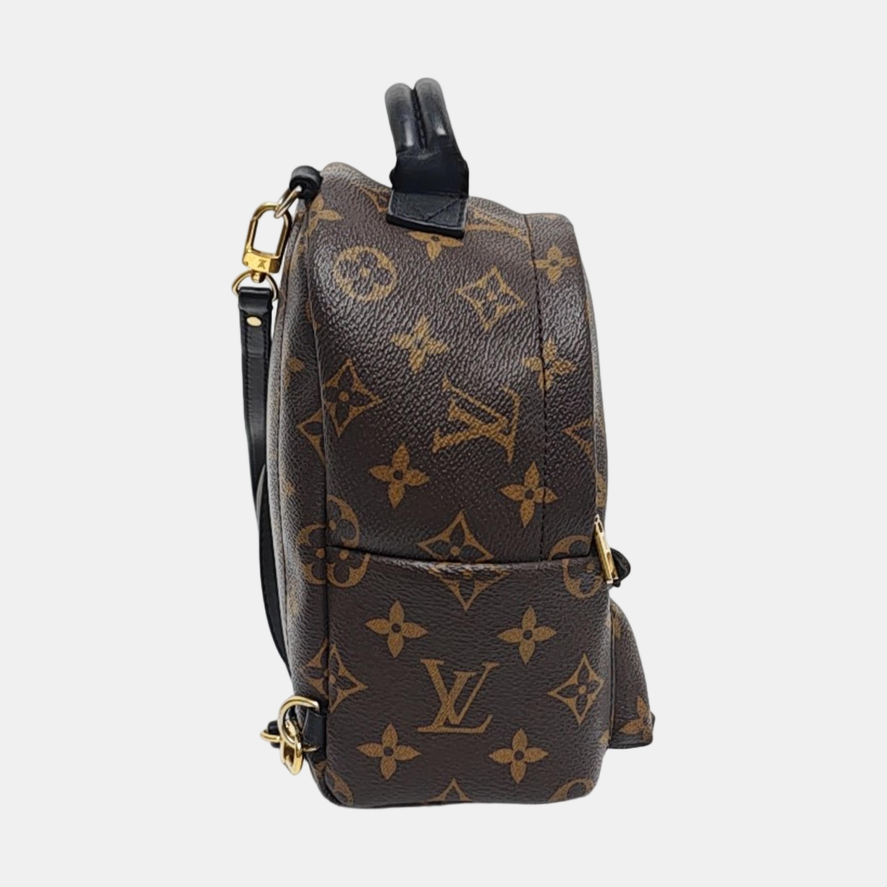 Authenticated pre-owned  PALM SPRINGS Mini Monogram Coated Canvas Brown - Backpack at Looply