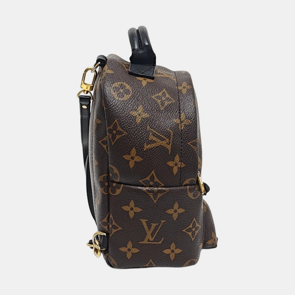 Authenticated pre-owned  PALM SPRINGS Mini Monogram Coated Canvas Brown - Backpack at Looply
