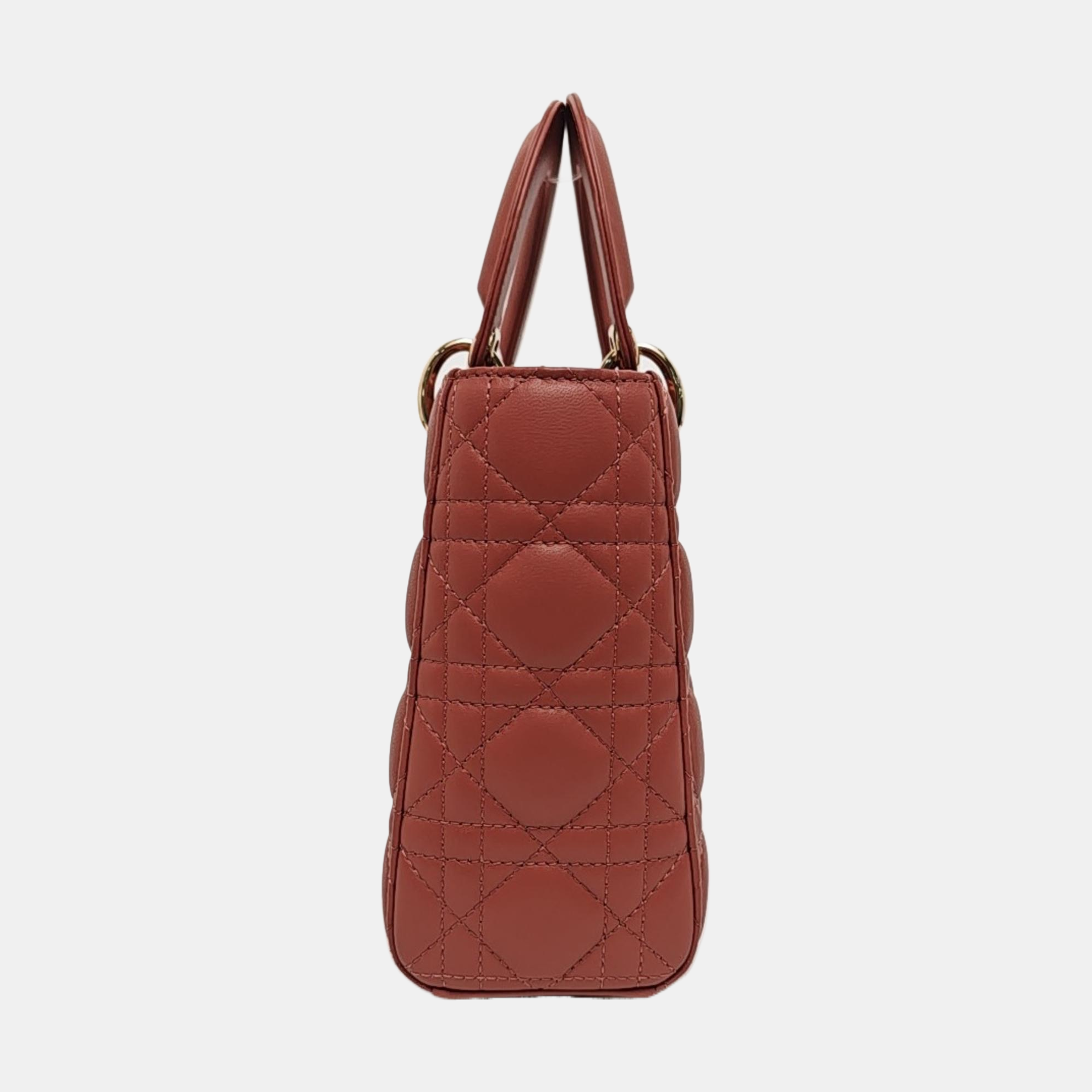 Authenticated pre-owned  Lady Dior Small Quilted Lambskin Beige - Shoulder Bag at Looply