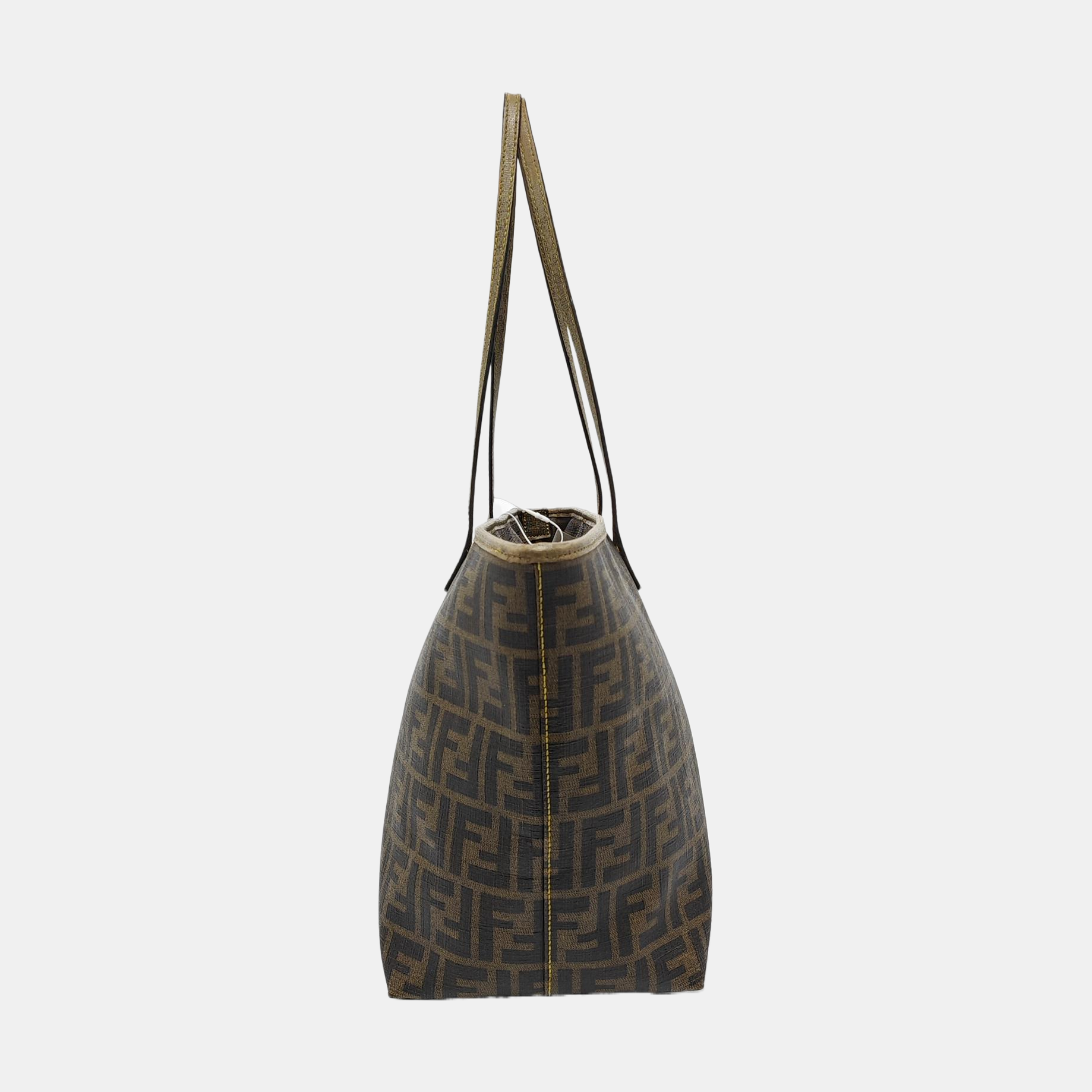 Coated Canvas Tote Bag Brown