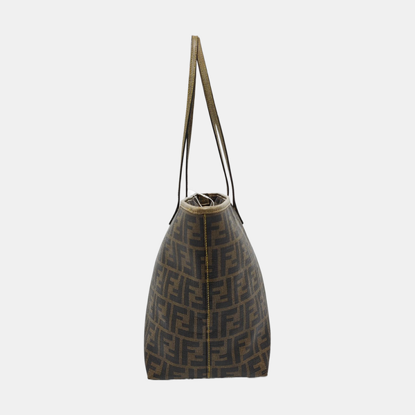 Coated Canvas Tote Bag Brown