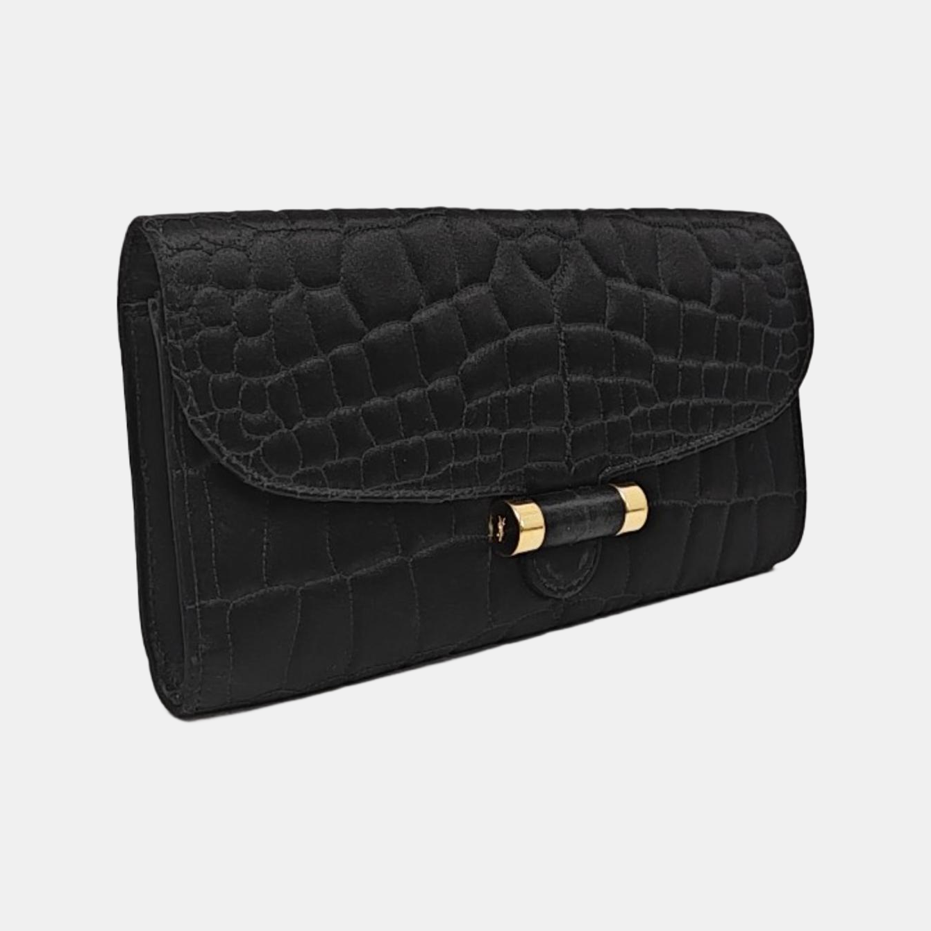 Quilted Silk Satin Black
