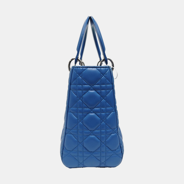 Lady Dior Medium Cannage Lambskin Blue