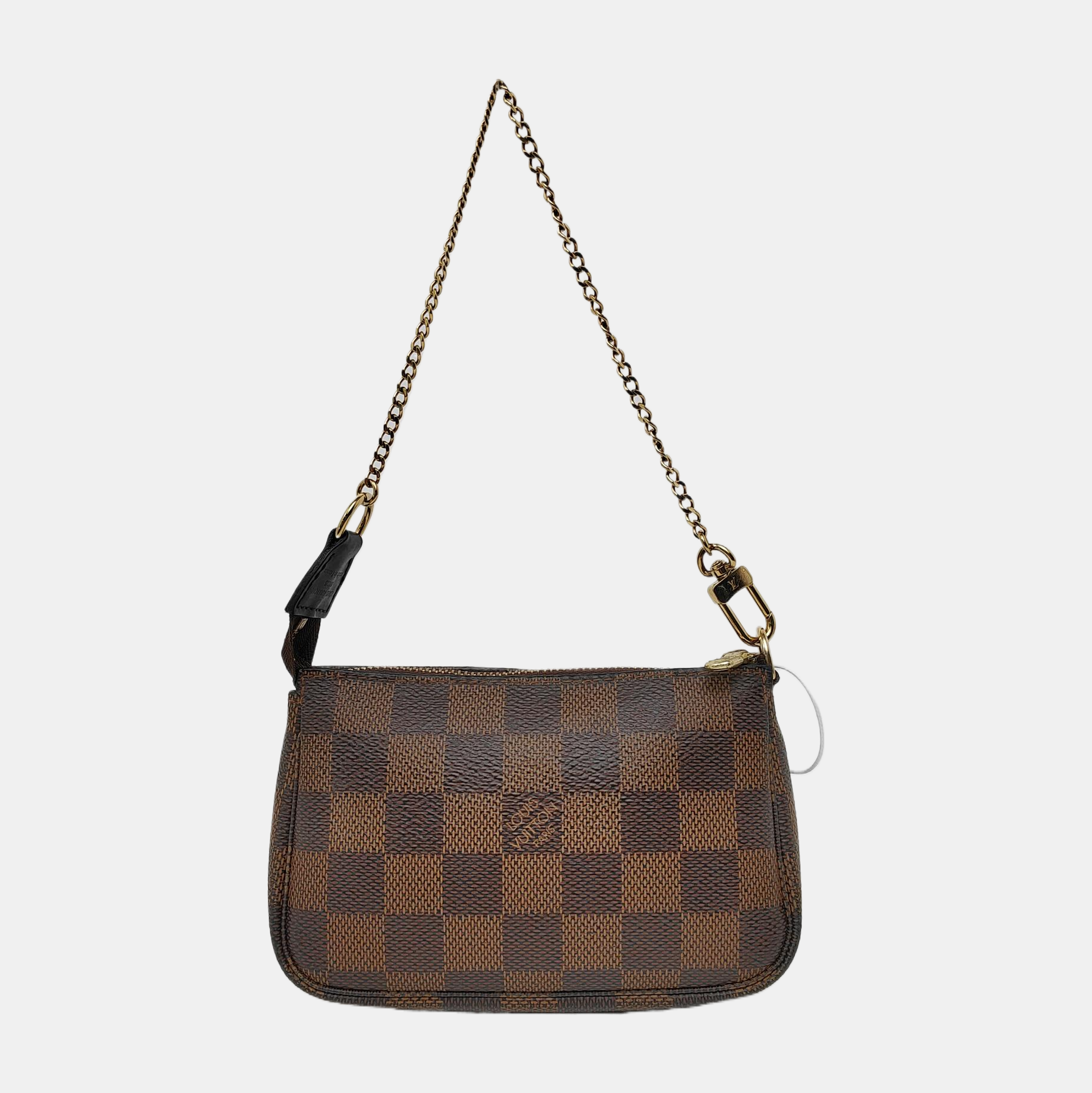 Authenticated pre-owned  ACCESSOIRES Mini Damier Ebene Coated Canvas Brown - Top Handle Bag at Looply