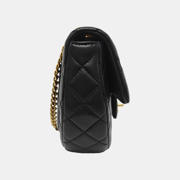 Quilted Lambskin Shoulder Bag Small Black