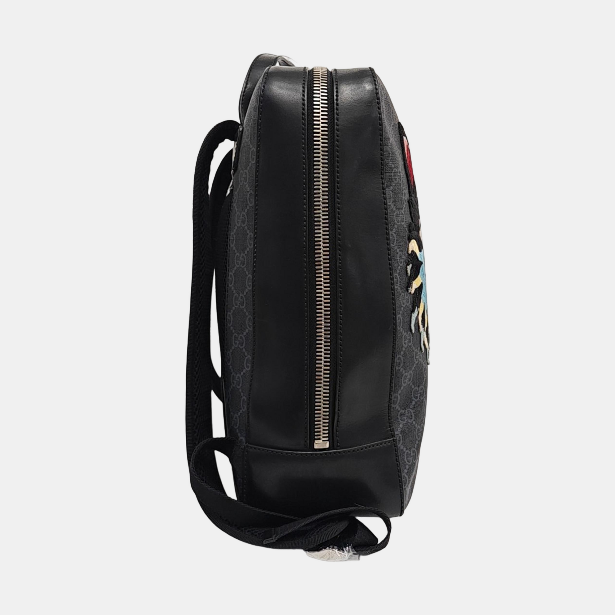 Monogram Coated Canvas Backpack Black