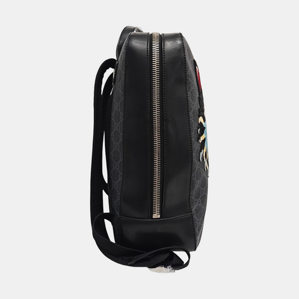Monogram Coated Canvas Backpack Black