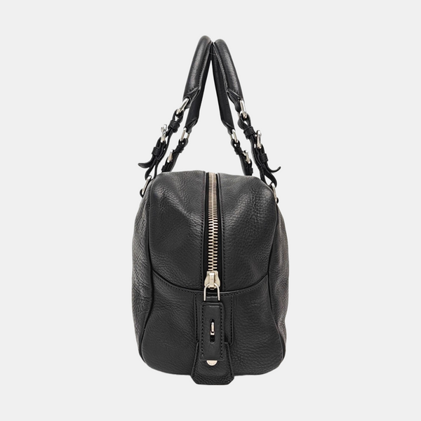 Calfskin Top Handle Bag Black